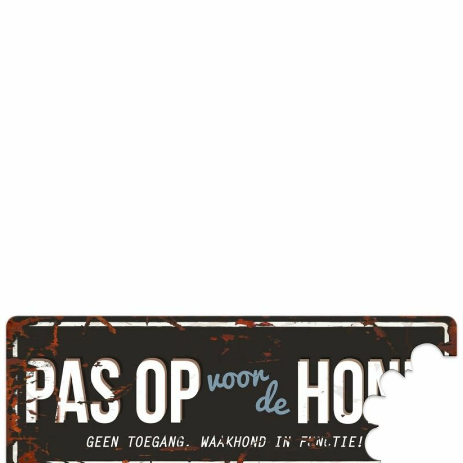 Hond D&D DREAM & DARE | D&D Waakbord Pas Op Voor De Hond Zwart/Blauw - Bestel Nu