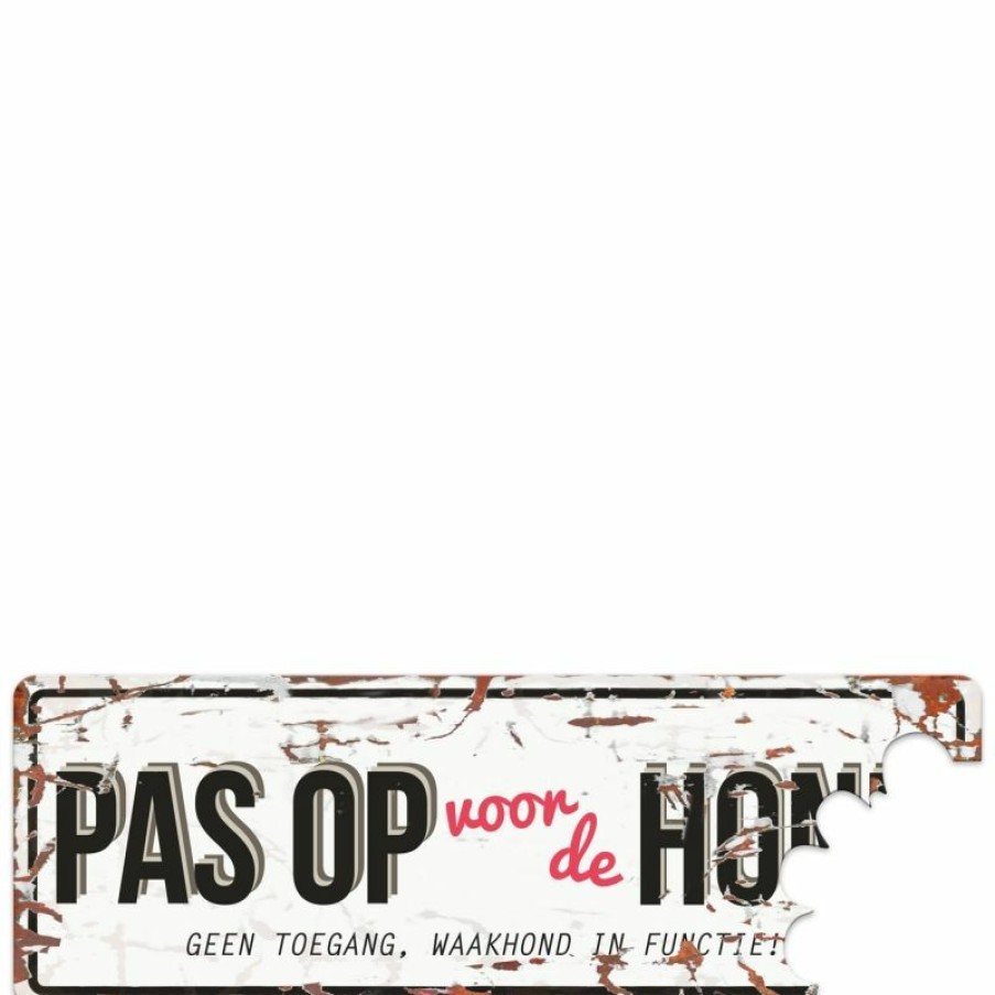 Hond D&D DREAM & DARE | D&D Waakbord Pas Op Voor De Hond Wit/Rood - Bestel Nu