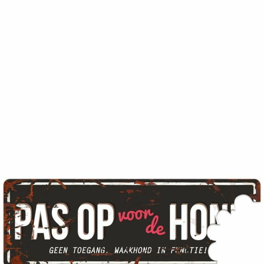 Hond D&D DREAM & DARE | D&D Waakbord Pas Op Voor De Hond Zwart/Rood - Bestel Nu