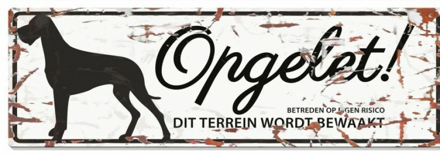 Hond D&D DREAM & DARE | D&D Waakbord Deense Dog Opgelet Wit - Bestel Nu