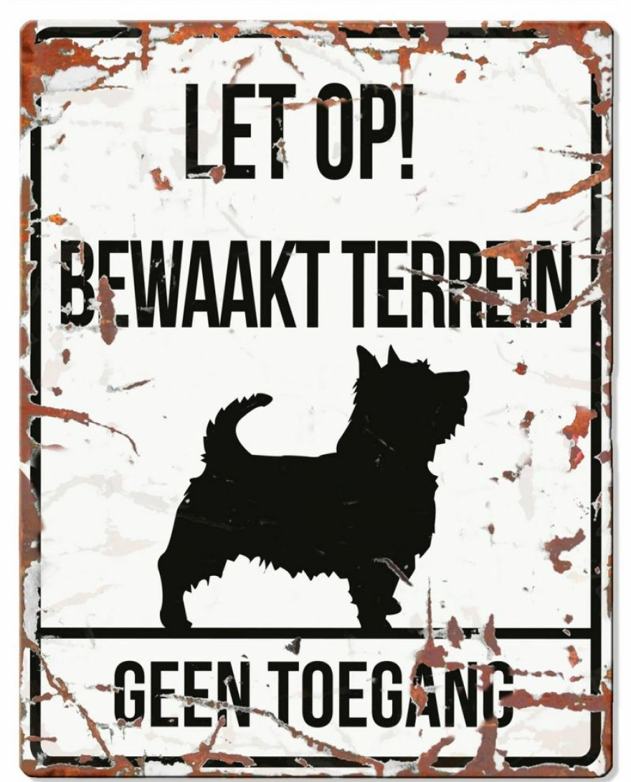 Hond D&D DREAM & DARE | D&D Waakbord Terrier Bewaakt Terrein Wit - Bestel Nu