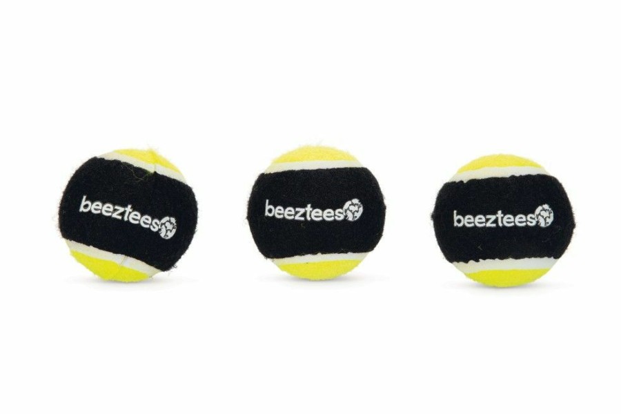 Hond BEEZTEES | Beeztees Fetch Sponsbal Zwart/Geel 6,3 Cm (3 Stuks) - Bestel Nu