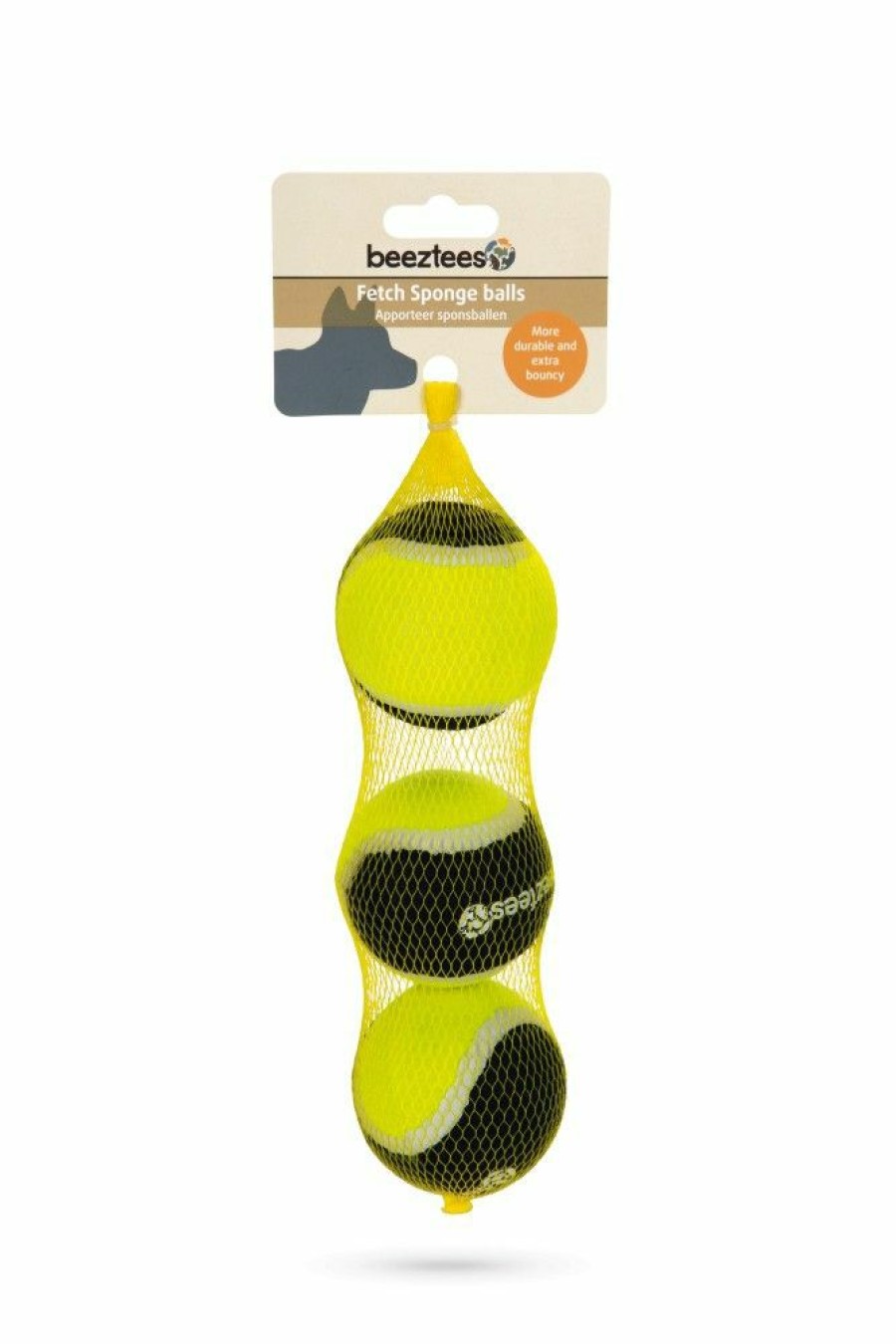 Hond BEEZTEES | Beeztees Fetch Sponsbal Zwart/Geel 6,3 Cm (3 Stuks) - Bestel Nu