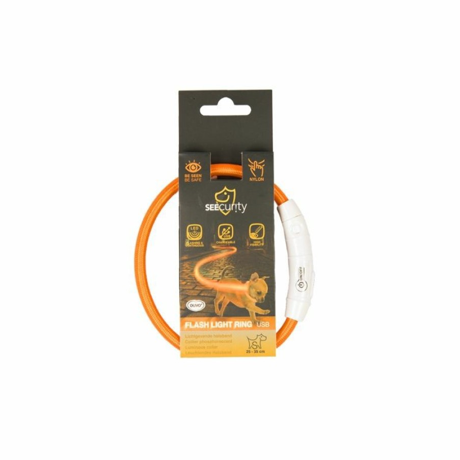 Hond DUVO+ | Duvo+ Flash Light Usb Nylon Oranje 35 Cm - Bestel Nu