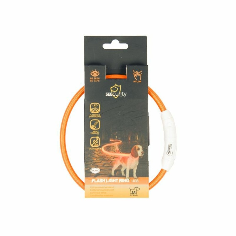 Hond DUVO+ | Duvo+ Flash Light Usb Nylon Oranje 45 Cm - Bestel Nu