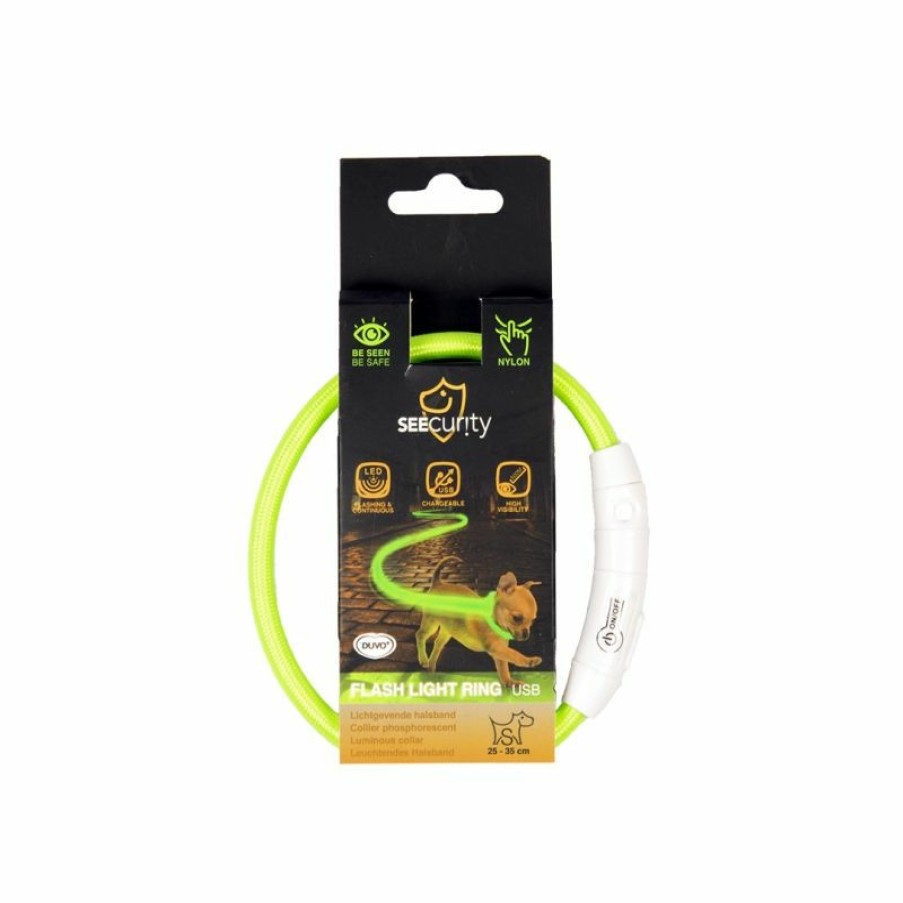 Hond DUVO+ | Duvo+ Flash Light Usb Nylon Groen 35 Cm - Bestel Nu