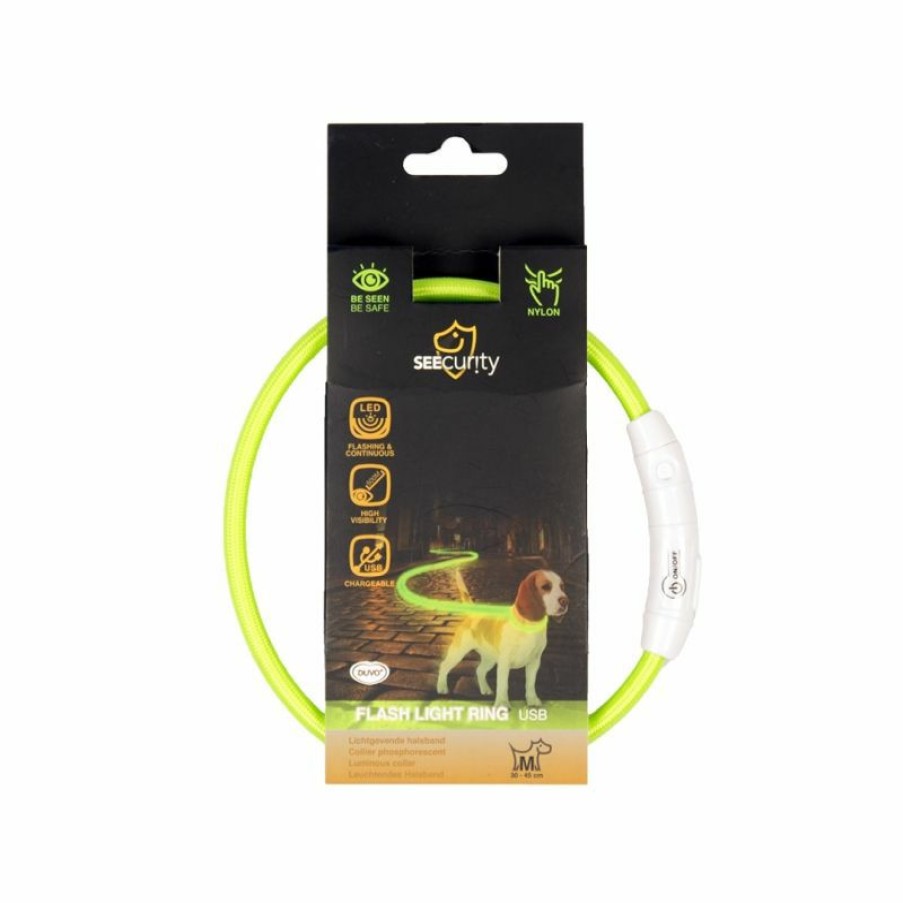 Hond DUVO+ | Duvo+ Flash Light Usb Nylon Groen 45 Cm - Bestel Nu