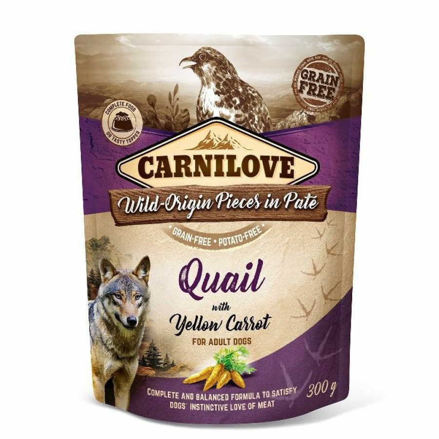 Hond CARNILOVE | Carnilove Dog Pouch Pate Quail With Yellow Carrot 300 Gram - Bestel Nu