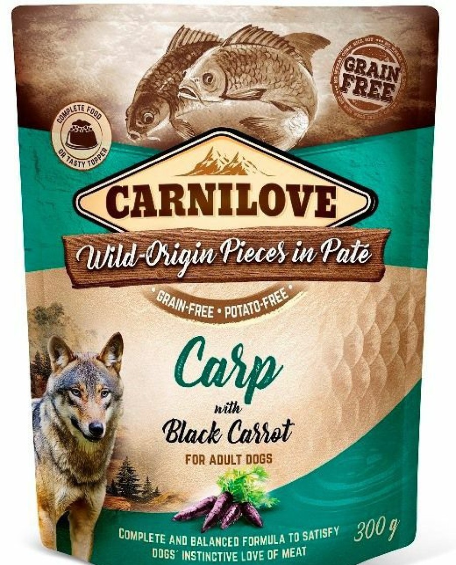 Hond CARNILOVE | Carnilove Dog Pouch Pate Carp With Black Carrot 300 Gram - Bestel Nu