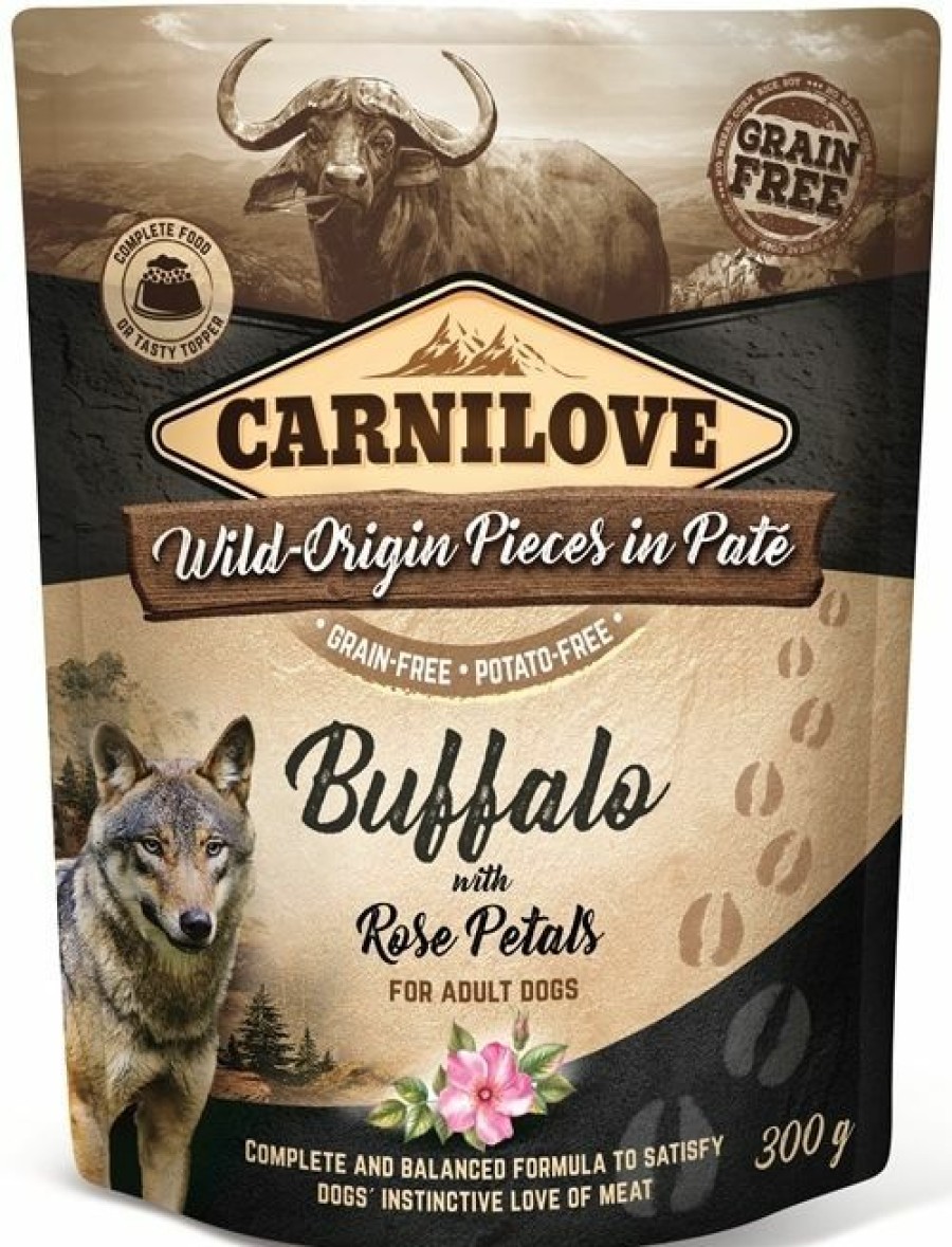 Hond CARNILOVE | Carnilove Dog Pouch Pate Buffalo With Rose Petals 300 Gram - Bestel Nu