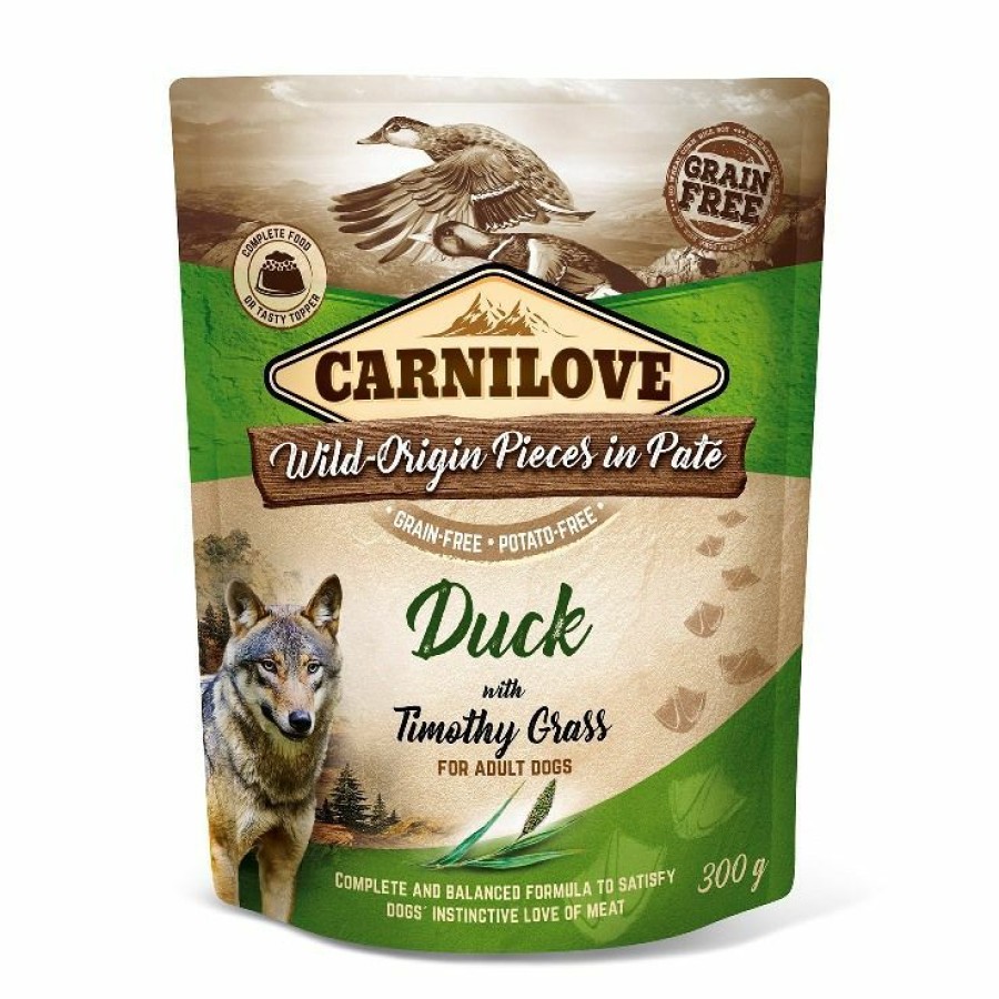 Hond CARNILOVE | Carnilove Dog Pouch Pate Duck With Timothy Grass 300 Gram - Bestel Nu