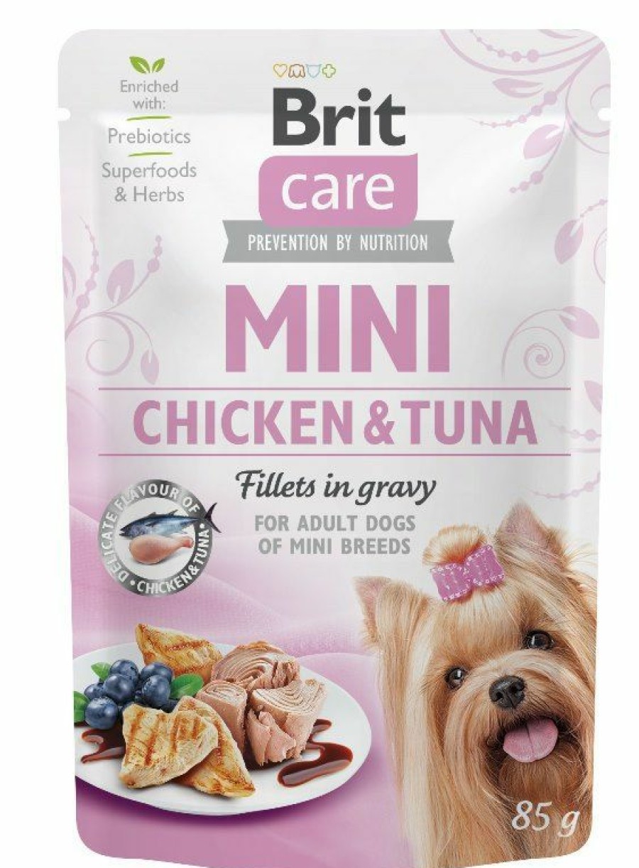 Hond BRIT | Brit Care Pouch Mini Chicken& Tuna Fillets In Gravy 85 Gram - Bestel Nu