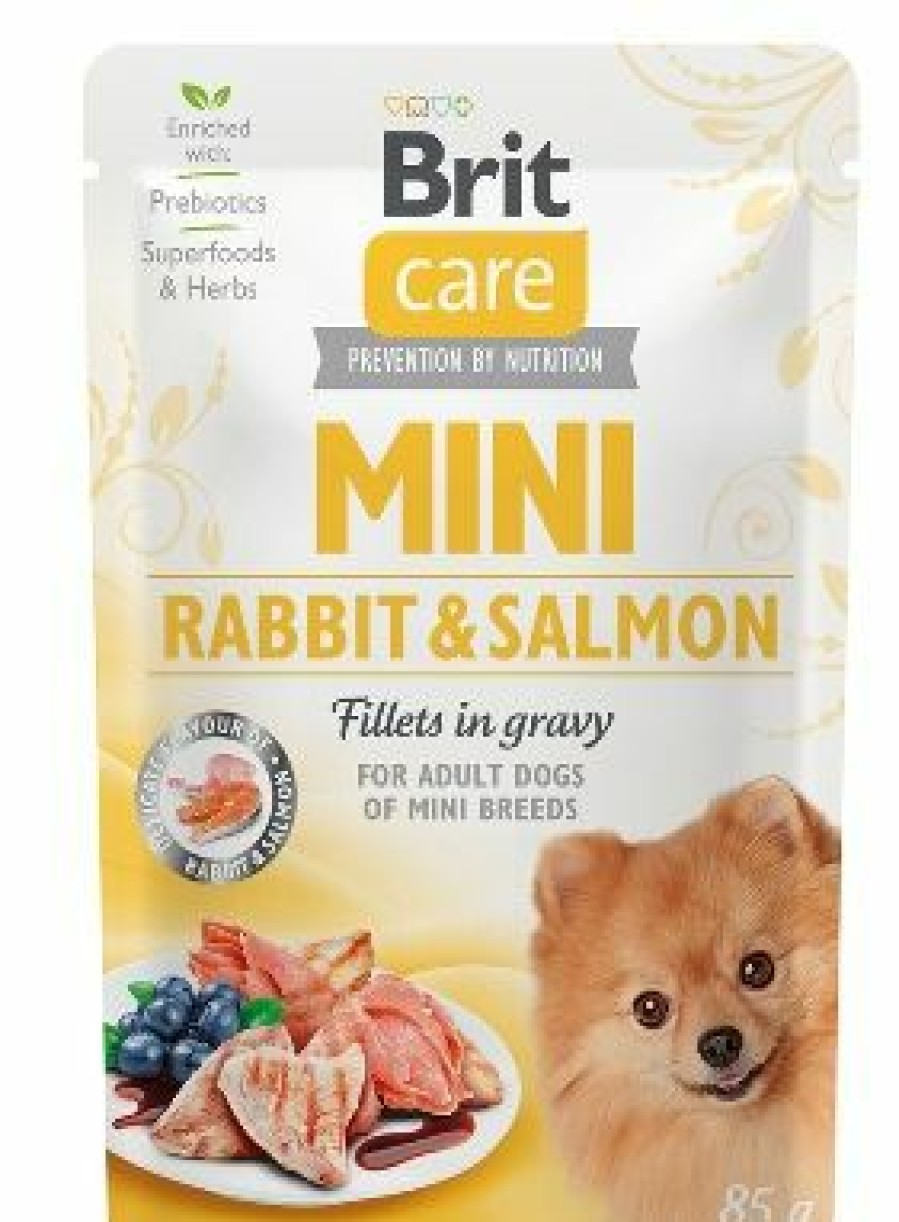 Hond BRIT | Brit Care Pouch Mini Rabbit& Salmon Fillets In Gravy 85 Gram - Bestel Nu