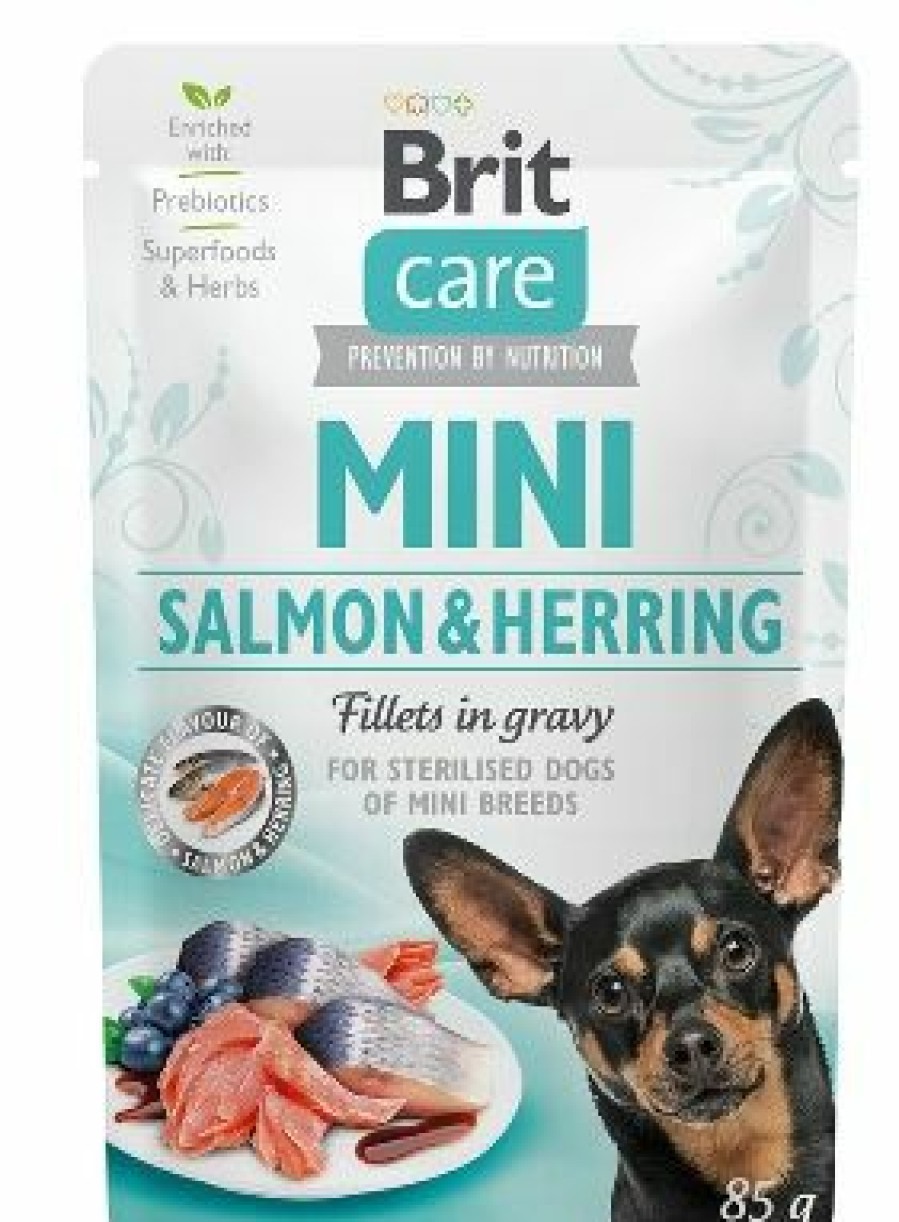 Hond BRIT | Brit Care Pouch Mini Salmon& Herring In Gravy 85 Gram - Bestel Nu