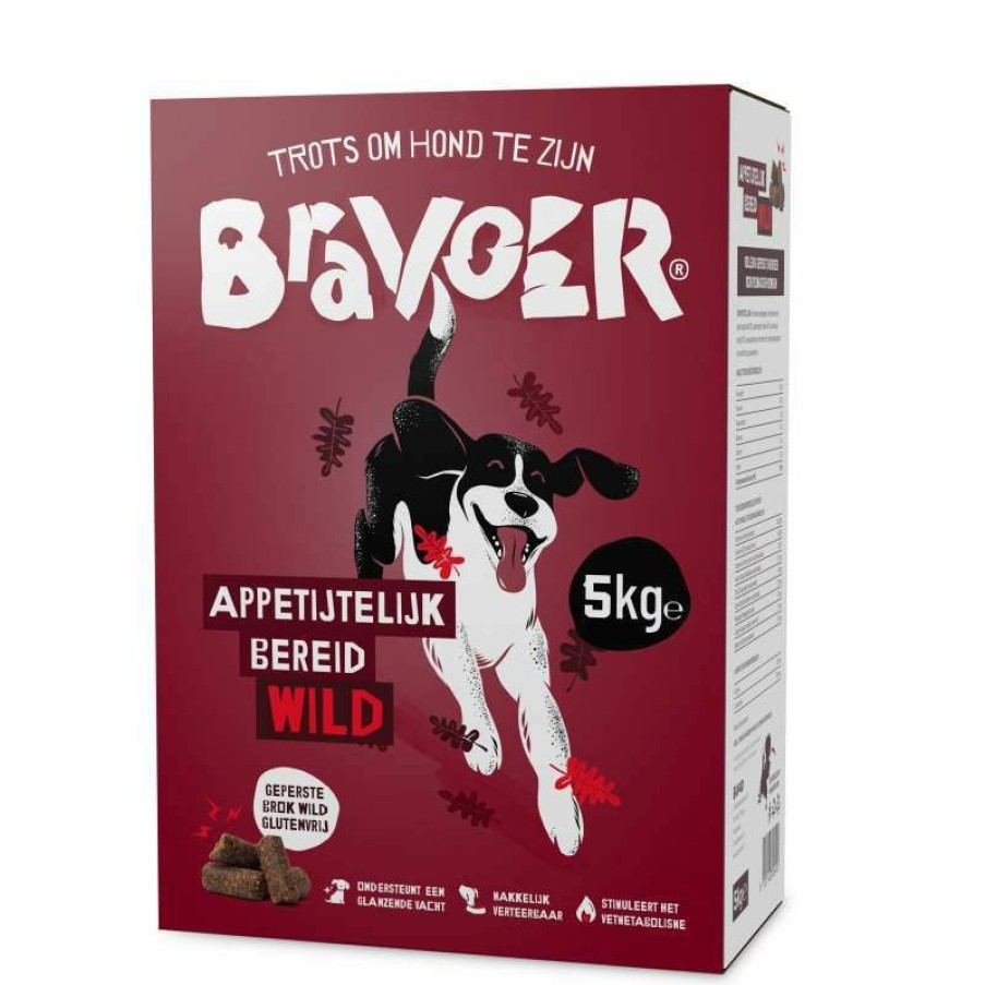 Hond BRAVOER | Bravoer Geperst Hondenvoer Appetijtelijk Bereid Wild 5 Kg - Bestel Nu