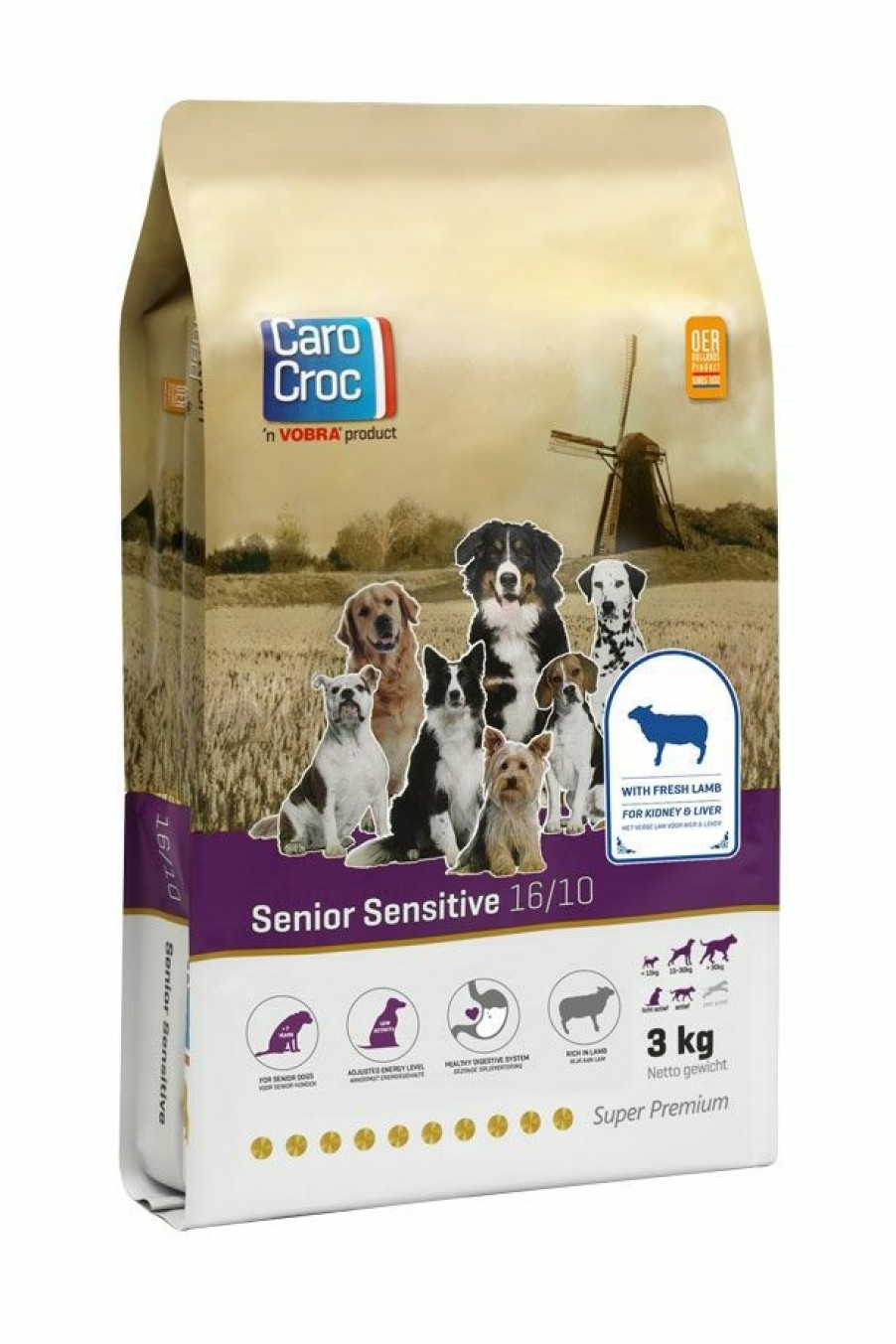 Hond CAROCROC | Carocroc Super Premium 16/10 Senior Sensitive 3 Kg. - Bestel Nu