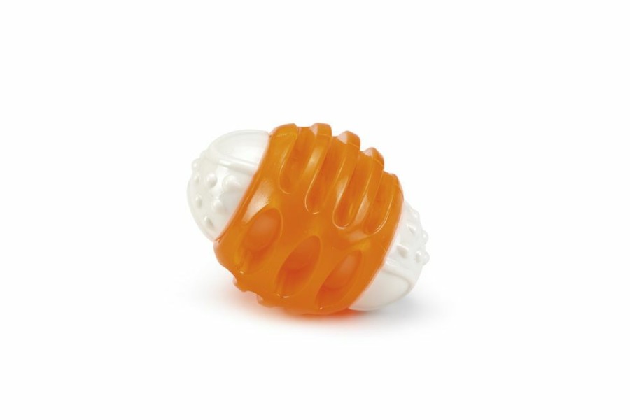 Hond BEEZTEES | Beeztees Rubber Giechel Bal Ribsy Hondenspeeltje Oranje 8 Cm - Bestel Nu