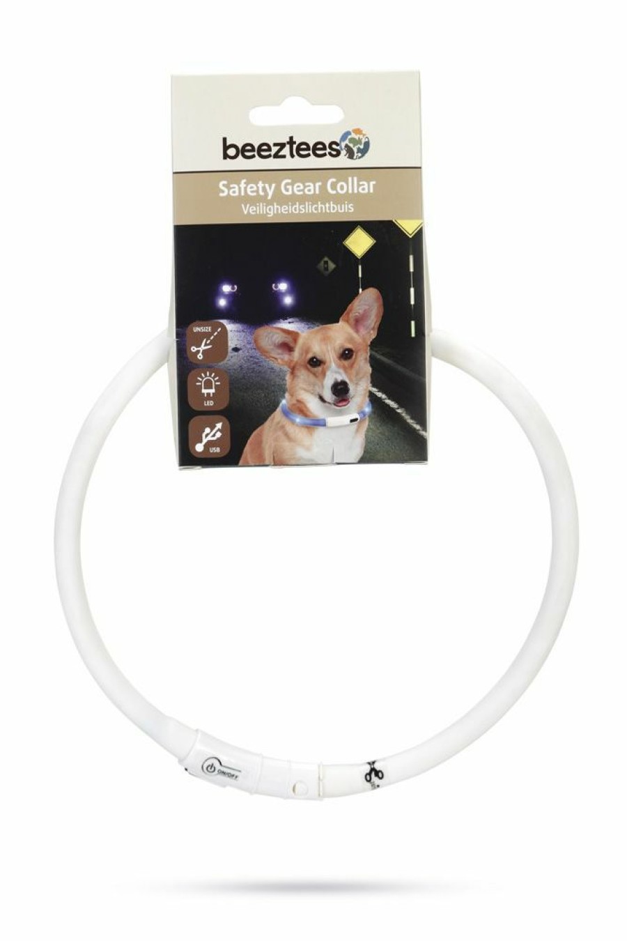 Hond BEEZTEES | Beeztees Led Halsband Dogini Wit - Bestel Nu